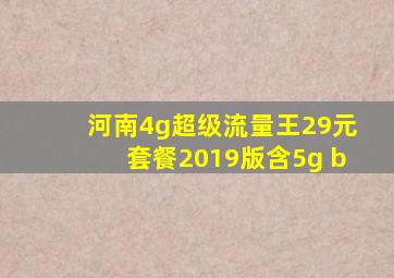 河南4g超级流量王29元套餐2019版含5g b